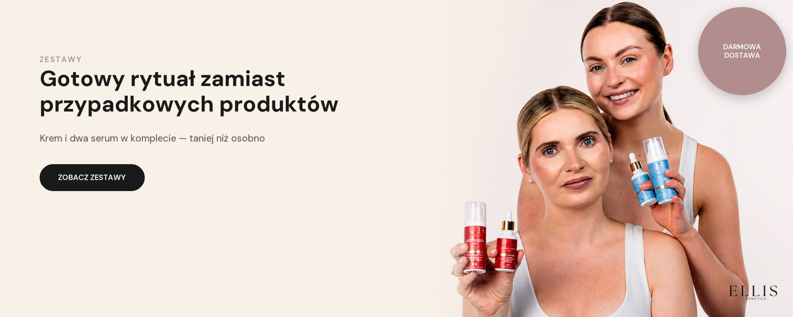 Zestawy ELLIS Cosmetics — krem i dwa serum w komplecie, darmowa dostawa